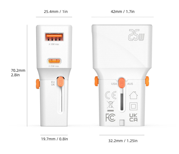 4smarts World Travel Adapter Nomad Pocket 25W USB-C/USB-A - 1512661 - zdjęcie 3